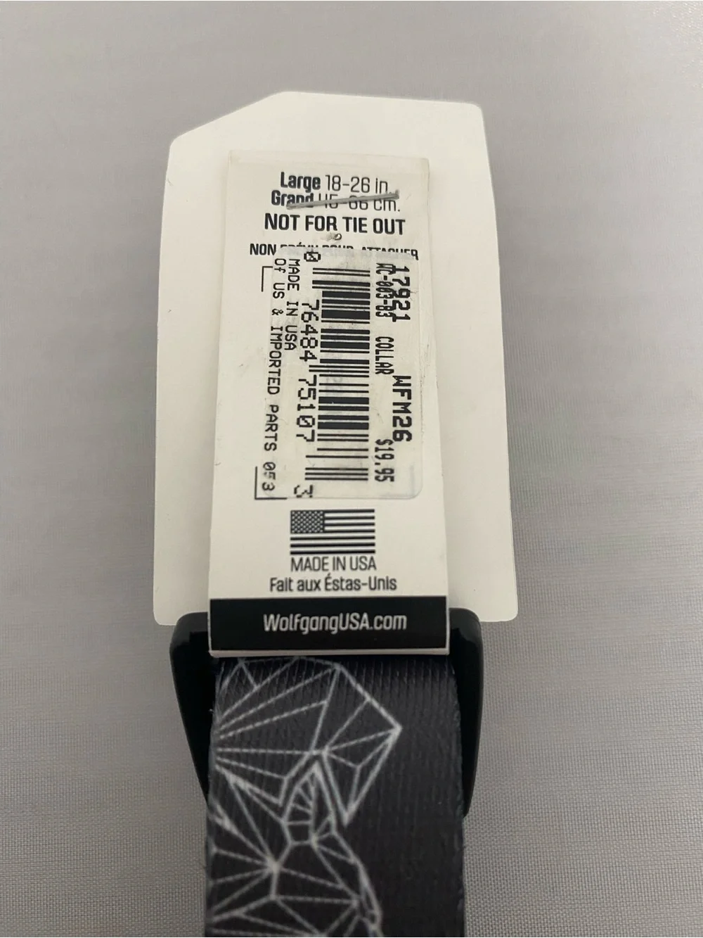 Black Geometric Dog Collar - Adjustable Everyday Collar